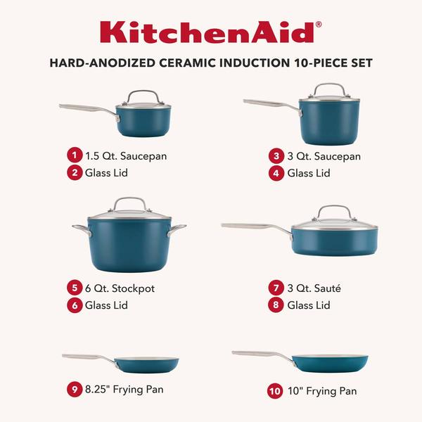 KitchenAid® Hard-Anodized 10pc. Ceramic Induction Cookware Set