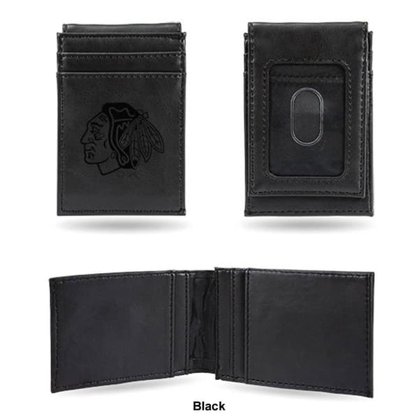 Mens NHL Chicago Blackhawks Faux Leather Front Pocket Wallet