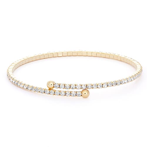 Austrian 14kt. Gold Plated Crystal Bangle Bracelet