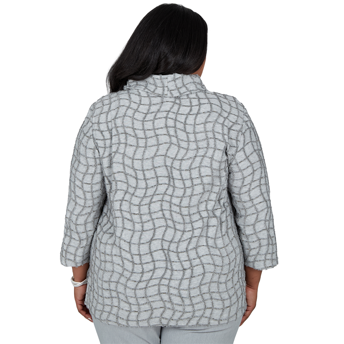 Plus Size Alfred Dunner Vail Feather Yarn Cowl Neck Blouse