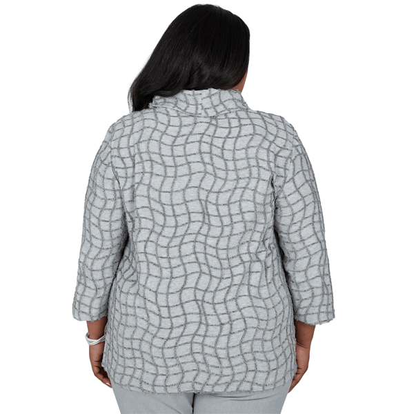 Plus Size Alfred Dunner Vail Feather Yarn Cowl Neck Blouse