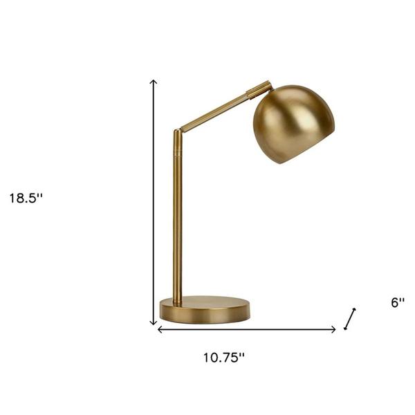 HomeRoots 19in. Gold Dome Shade Table Lamp