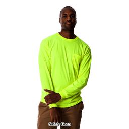 Mens Gildan® Pocketed Long Sleeve Crew Neck Tee