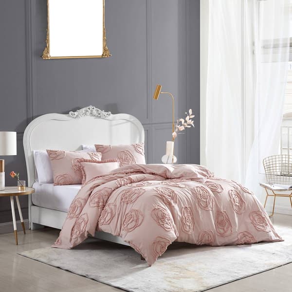 Betsey Johnson Rambling Rose Cotton Pink Duvet Set - image 