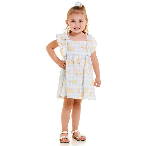 Toddler Girl Emily & Oliver&#40;R&#41; Lemon Gauze Dress with Shorts