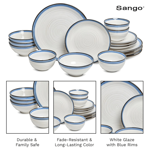 Sango Siterra Santorini 16pc. Blue Round Dinnerware Set