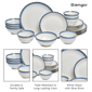 Sango Siterra Santorini 16pc. Blue Round Dinnerware Set - image 7