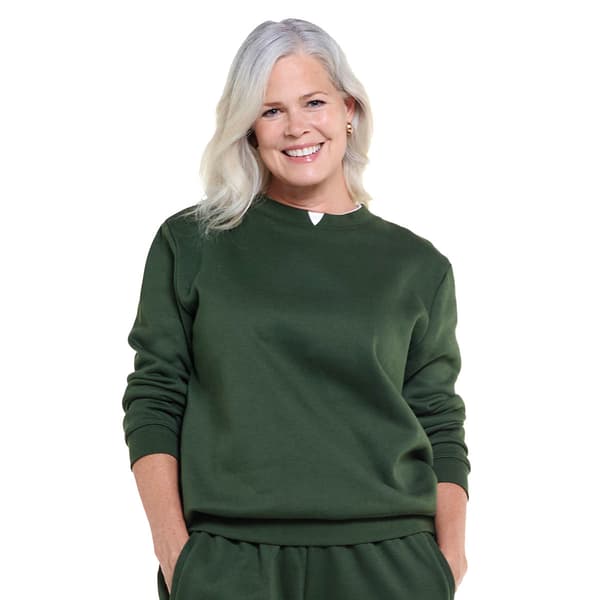 Petite Hasting & Smith Long Sleeve Solid Crew Neck Sweatshirt - image 