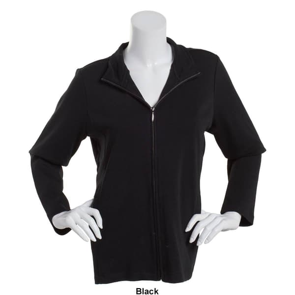 Womens Hasting & Smith Long Sleeve Zip Mock Neck Cardigan