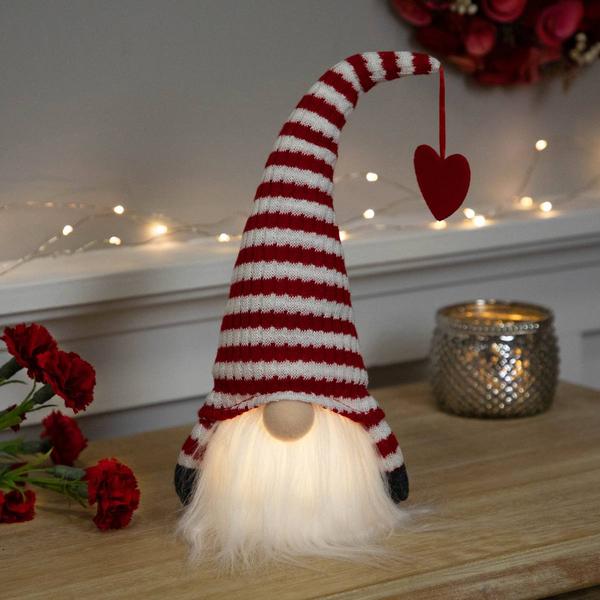 Northlight Seasonal LED Striped Valentine''s Day Gnome Figurine