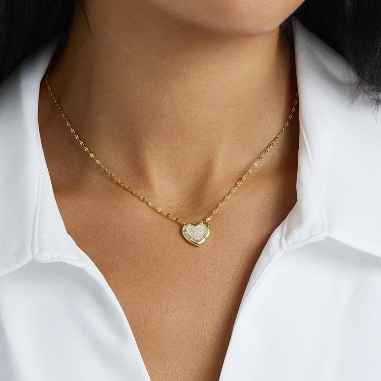 Athra 14kt. Gold over Brass Heart Pendant Necklace
