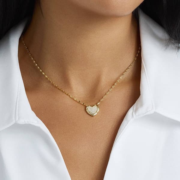 Athra 14kt. Gold over Brass Heart Pendant Necklace