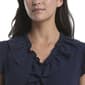 Womens Rafaella® Cap Sleeve Cascade Ruffle Front Blouse - image 3