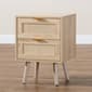 Baxton Studio Baird Oak Brown Wood/Rattan 2-Drawer Nightstand - image 8