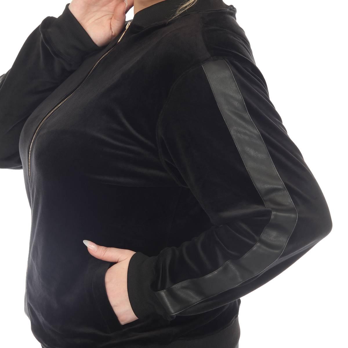 Plus Size White Mark 2pc. Tracksuit Set w/ Faux Leather Stripe