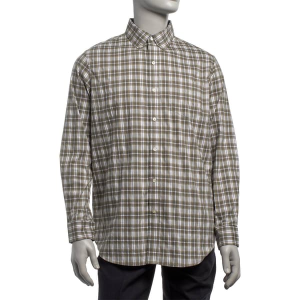 Mens Architect(R) Regular Fit Plaid Button Down Shirt -Black Forest