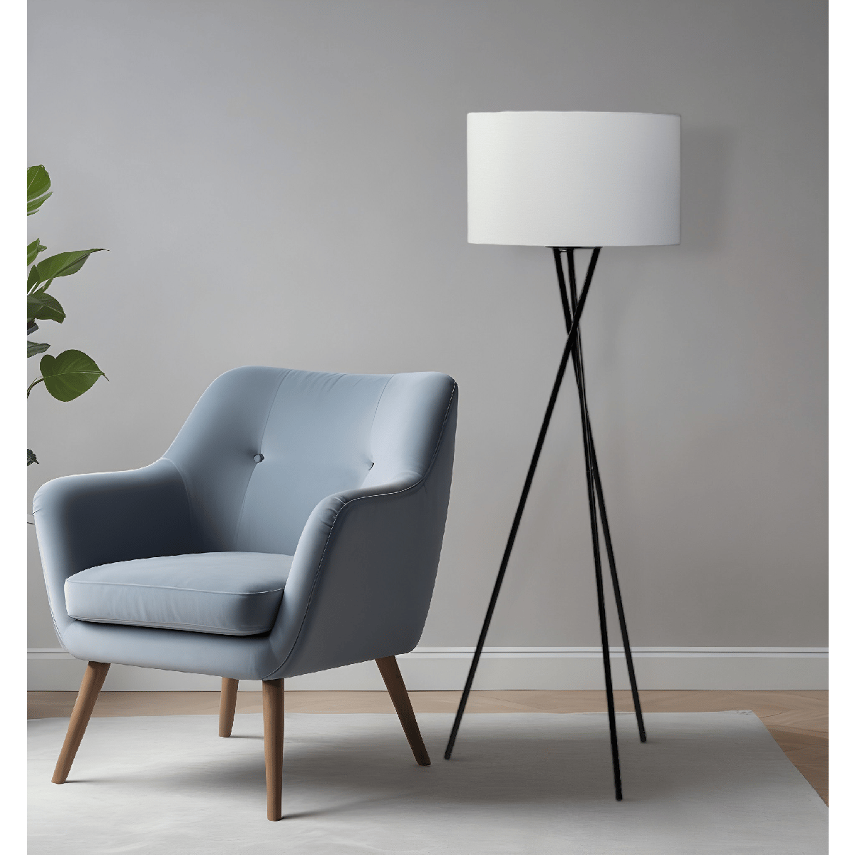HomeRoots Tripod Floor Lamp - Thumbnail 3