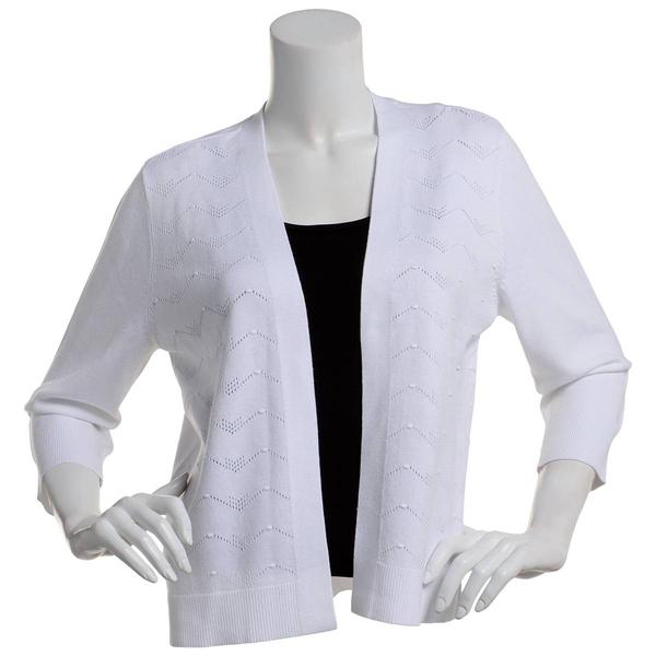Womens 89th & Madison 3/4 Length Sleeve Solid Cardigan - image 