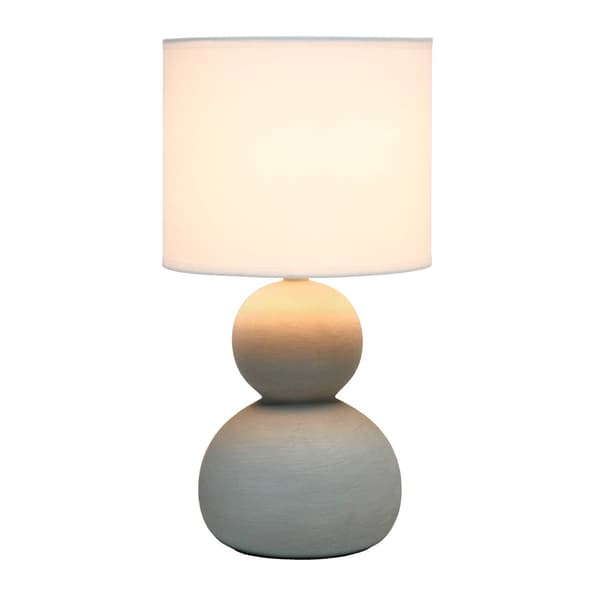 Simple Designs Stone Age Table Lamp w/Drum Shade