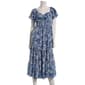 Juniors Trixxi Puff Sleeve Floral Chiffon Side Slit Midi Dress - image 2