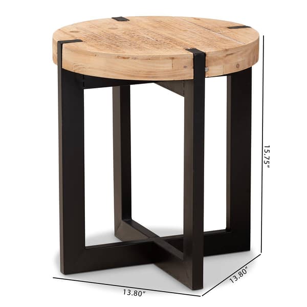 Baxton Studio Horace Natural Brown Finished Wood End Table