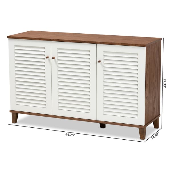 Baxton Studio Coolidge 8 Shelf Wood Shoe Storage Cabinet