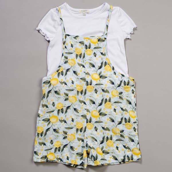 Girls (7-16) No Comment Short Sleeve Tee w/ Lemon Romper