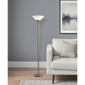 HomeRoots 73in. Silver Torchiere Floor Lamp With Cone Shade - image 2