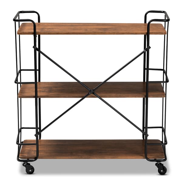 Baxton Studio Neal Rustic Industrial Style Bar & Kitchen Cart