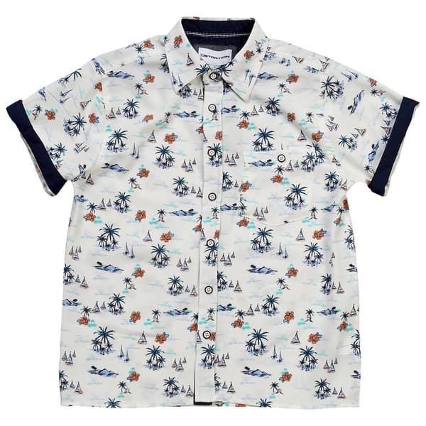 Boys (4-7) Distortion Short Sleeve Boats 4 Way Stretch Shirt - image 