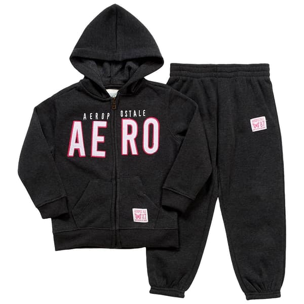 Girls &#40;4-6x&#41; Aeropostale Hooded Jacket & Jogger Sweatpants Set - image 