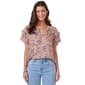 Plus Size Democracy Double Flounce Pleat Short Sleeve Blouse - image 1