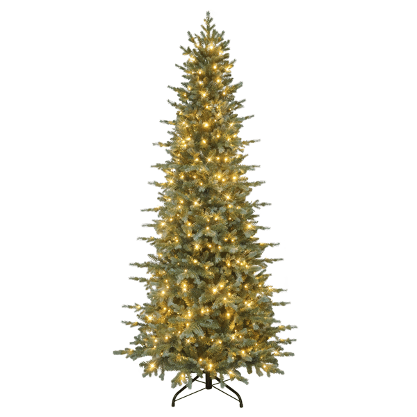 Puleo International 7.5ft. Pre-Lit Slim Linden Fir Christmas Tree