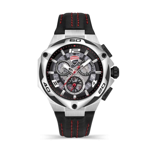 Mens Ducati Corse Motore Black Band/Black Dial Watch-DTWGC0000302 - image 