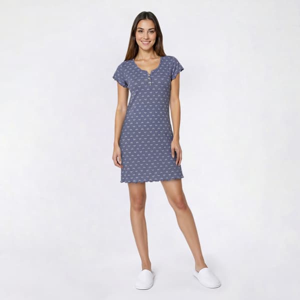 Womens Laura Ashley(R) Short Sleeve Mini Bows Nightshirt - image 