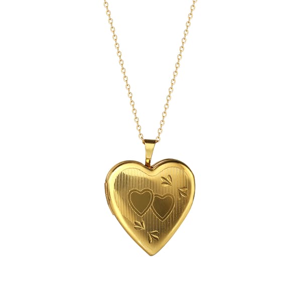 Gold Flash Plated Sterling Silver Heart Locket with 18in. Chain - image 