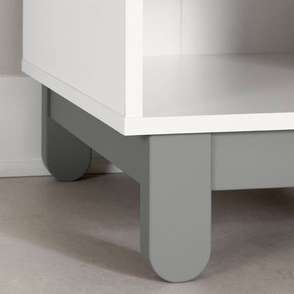 South Shore Bebble Soft Gray & White Nightstand