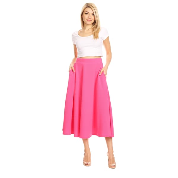 Womens White Mark Flared Midi Skirt with Pockets