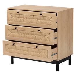 Baxton Studio Cherelle Light Brown 3-Drawer Storage Cabinet