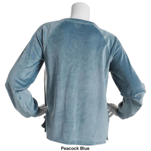 Womens Jessica Simpson Long Sleeve Velour Raglan Pajama Tee