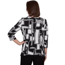 Womens Alfred Dunner Classics Geometric Abstract Blouse