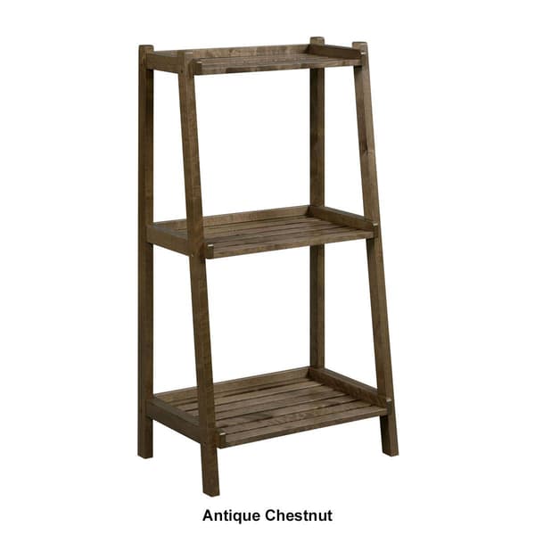 New Ridge Home Goods Dunnsville Wood 3-Shelf Ladder Bookshelf