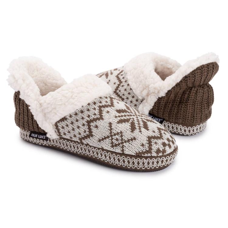 Womens MUK LUKS® Magdalena Rouched Slippers - Brown