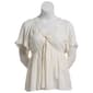 Juniors Plus Angie Solid Twist Front Eyelet Babydoll Blouse - image 5