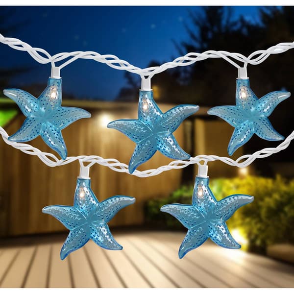 Northlight Seasonal 9ft. Blue Starfish Patio Light Set