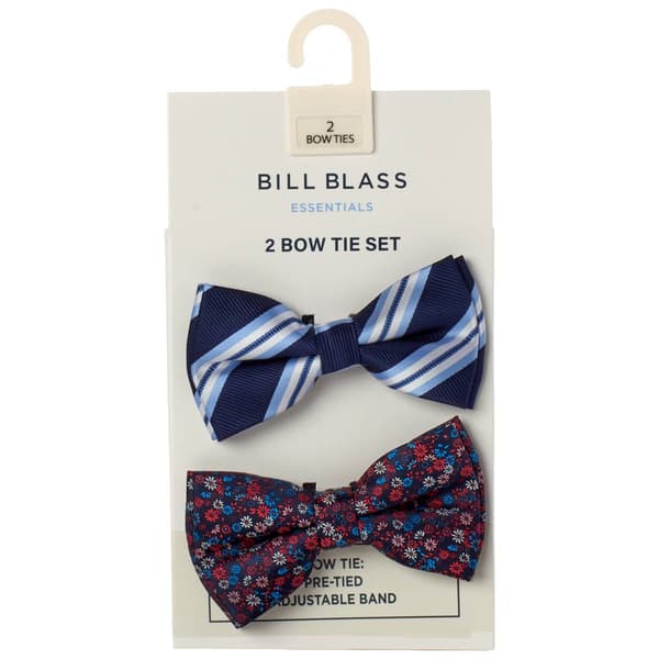Mens Bill Blass Essentials 2pk. Bowties - Coral/Light Blue - image 
