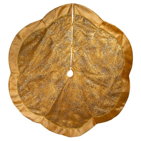 Kurt S. Adler 60in. Gold Glitter Tree Skirt - image 