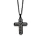 Mens Gentlemens Classics(tm) Textured Black Plated Cross Necklace - image 1
