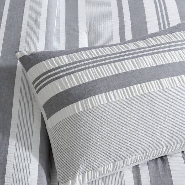 Tahari Home Ella Woven Stripe Cotton 3pc. Comforter Set
