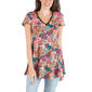 Plus Size 24/7 Comfort Apparel Flared Floral Tunic Top - image 1